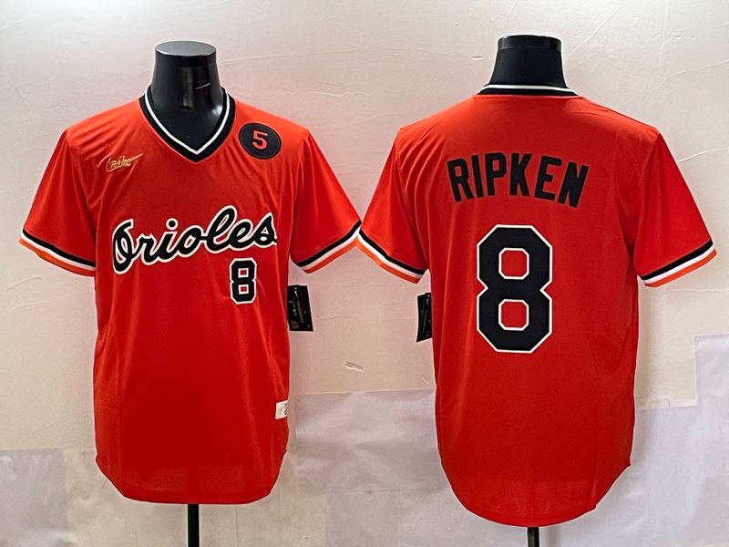 Men Baltimore Orioles #8 Ripken Orange Game 2025 Nike MLB Jersey style 50915